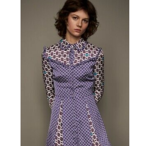 Maje Satin Printed Dress - Picture 2 of 8